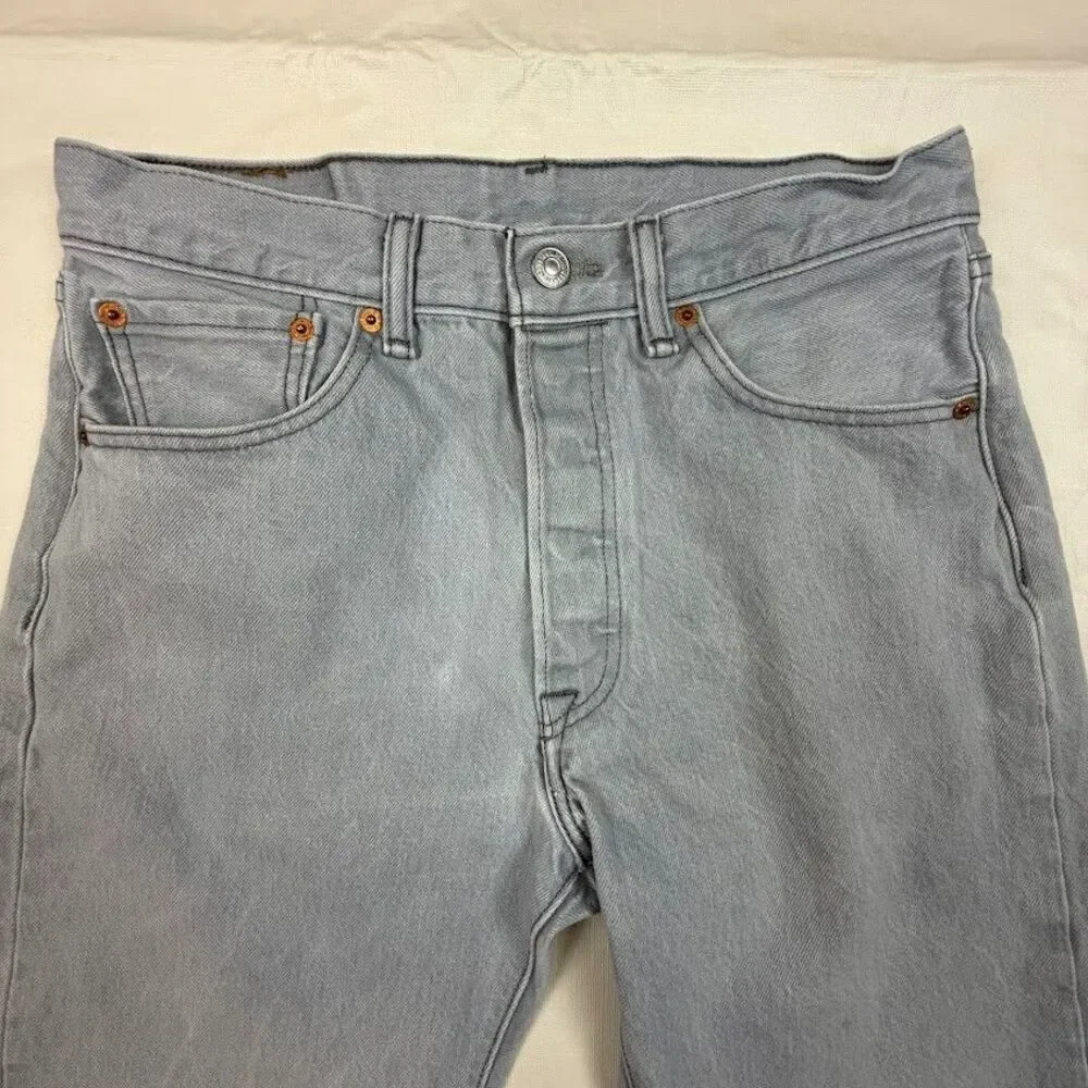 Levi's 501 Original Fit Jeans in "Silver Rigid" (Grey), 32x34 (measures 29x30) - Picture 2 of 13